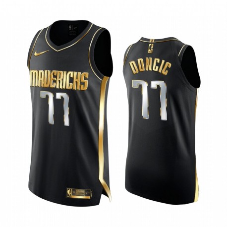 Luka Doncic Dallas Mavericks 2020-21 Black Golden Edition Camisetas Authentic Limited