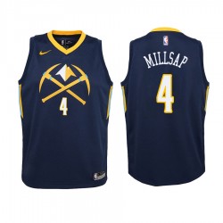 Nuggets Juvenil Paul MillSap # 4 City Edition Navy Camisetas