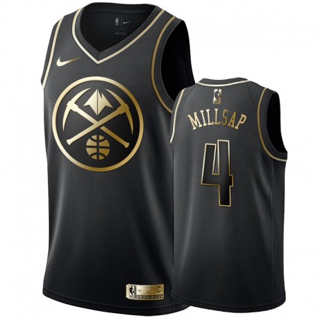 Denver Nuggets de los hombres Paul Millsap Black & 4 Golden Edition Swingman Camisetas