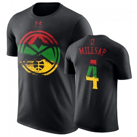 Paul Millsap Denver Nuggets Black History Black & 4 Fashion T-Shirt