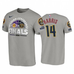 Nuggets y 14 Gary Harris 2020 Western Conference Finales vs Lakers Heather Grey Tee Matchup