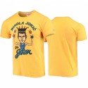 Nikola Jokic y 15 Nuggets Camiseta de caricatura de oro