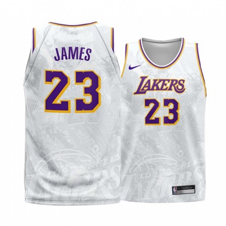 Los Angeles Lakers Lebron James y 23 Blanco 2020 Fashion Edition Camisetas