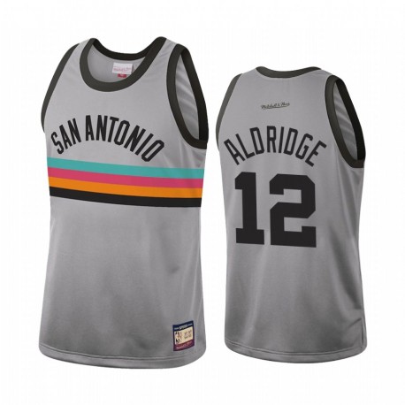 Lamarcus Aldridge & 12 San Antonio Spurs Silver Hardwood Classics Camisetas