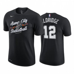 Lamarcus Aldridge 2020-21 Spurs # 12 City Edition Negro T-shirt Historia