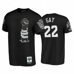 Spurs Rudy Gay Justicia Social Campeón Poder Papel Fight Black Tee