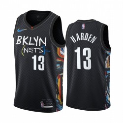 James Harden Brooklyn Nets 2020-21 Negro City Camisetas Honor Basquiat