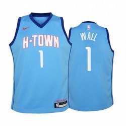 Houston Rockets John Wall 2020-21 Ciudad Azul Juventud Camisetas # 1