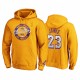 Lebron James Los Angeles Lakers 2020 NBA Finals Champions Zone Laces Hoodie Gold Jersey