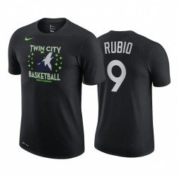 Ricky Rubio 2020-21 Timberwolves # 9 City Negro Camiseta Historia
