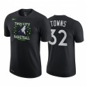Karl-Anthony Towns 2020-21 Timberwolves # 32 City Negro T-shirt Historia