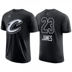 2018 Cavaliers All-Star Male Lebron James y 23 camiseta negra