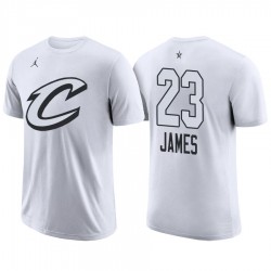 2018 Cavaliers All-Star Male Lebron James # 23 Blanco Camiseta