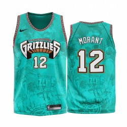 Memphis Grizzlies JA Morant # 12 Teal 2020 Fashion Edition Camisetas