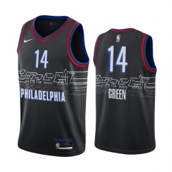 Filadelfia 76ers Danny Green & 14 Black 2020-2021 Ciudad Edición CAMISETAS