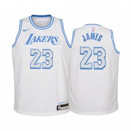 Los Ángeles Lakers LeBron James 2020-21 Ciudad Blanco Juventud Camisetas - Legacy of Lore