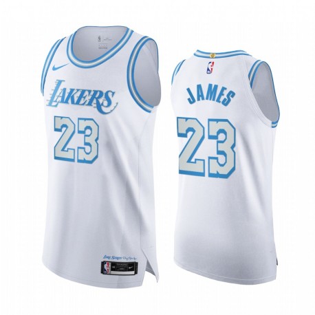 LeBron James Los Angeles Lakers Blanco Auténtica Ciudad 2020-21 Camisetas Legacy of Lore