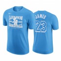 Lebron James 2020-21 Lakers # 23 City Edition Blue T-shirt Historia