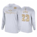 Los Ángeles Lakers LeBron James James 2020 Trofeo Anillo Banner T-shirt Tiroteo Blanco