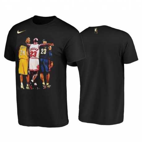 Michael Jordan Kobe Bryant Lebron James All Star Black Camiseta