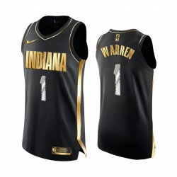 T.j. Warren Indiana Pacers Black Authentic Golden Camisetas Limited Edition