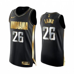 Jeremy Lamb Indiana Pacers Black Authentic Golden Camisetas Limited Edition