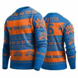 Knicks Elfrid Payton & 6 Blue 2019 Suéter de Navidad Ugly