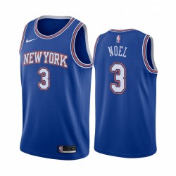 New York Knicks Nerlens Noel y 3 Azul 2020-21 Declaración de comunicado Camisetas