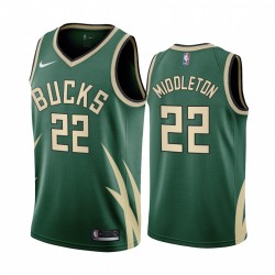 2020-21 Milwaukee Bucks Khris Middleton Greneed Edition Green & 22 Camisetas