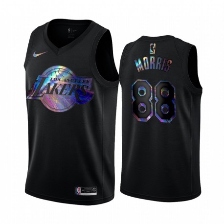 Los Ángeles Lakers Markieff Morris y 88 Camisetas Iridiscentes Black 2021 HWC Limited