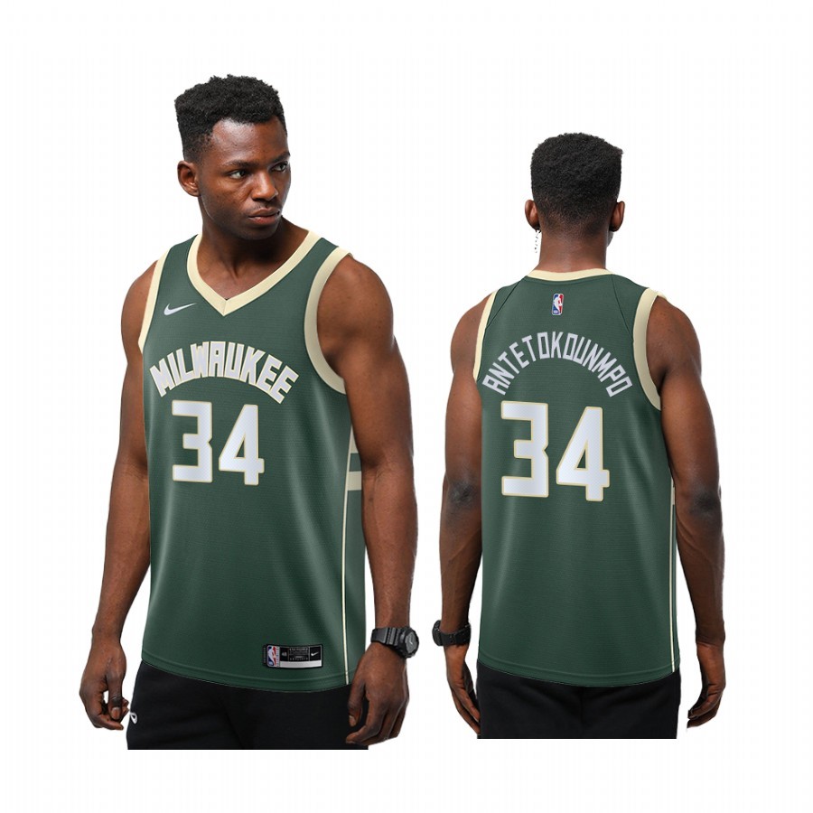 desaparecer playa gatear Giannis Antetokounmpo Milwaukee Bucks Icono verde 2020-21 Camisetas - NBA  Camisetas Retro Tienda - 2021-2 NBA Personaliza Camiseta Para.