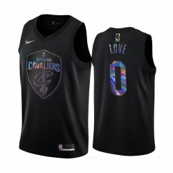 Cleveland Cavaliers Kevin Love & 0 Camisetas Iridiscente Holográfico Black Edición Limitada