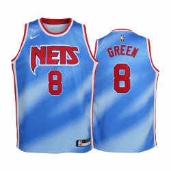 Brooklyn Nets Jeff Green 2020-21 Hardwood Classics Blue Youth Camisetas -