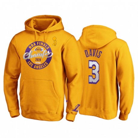 Anthony Davis Los Angeles Lakers 2020 Nba Finals Champions Zone Laces Hoodie Gold Jersey