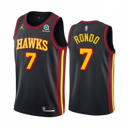 Rajon Rondo Atlanta Hawks 2020-21 Declaración negra Camisetas 2020 Comercio