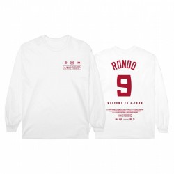 Rajon Rondo Atlanta Hawks Revise los créditos Blanco camiseta de manga larga