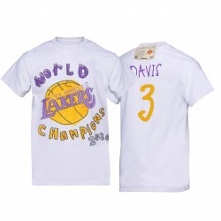 Los Angeles Lakers Anthony Davis 2020 NBA Finals Champions Tee Blanco Dibujos animados