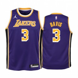 Anthony Davis Los Angeles Lakers Juvenil Purple Declaración Camisetas Jumpman