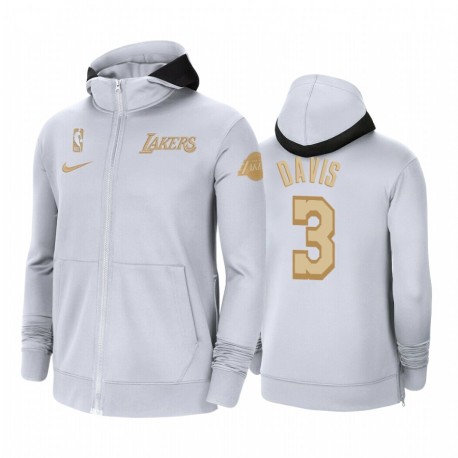 Anthony Davis Los Angeles Lakers 2020 Nba Finals Champions Ring Therma Flex Full-Zip Hoodie Blanco