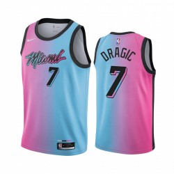 Goran Dragic Miami Heat 2020-21 Blue Pink City Camisetas Arco iris