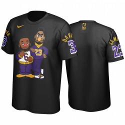 Los Ángeles Lakers Anthony Davis # 3 Negro Lebron James Camiseta