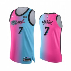 Goran Dragic Miami Heat Blue Pink Viceversa Authentic 2020-21 Camisetas City Edition