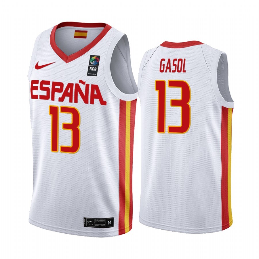 Cantidad de dinero seré fuerte grande 2019 FIBA ​​Baloncesto Mundial Copa España Marc Gasol Blanco Camisetas de  Hombres - NBA Camisetas Retro Tienda - 2021-2 NBA Personaliza Camiseta Para.