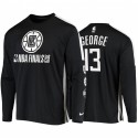 Clippers Paul George 2020 Finales Shooting Negro Camisa de manga larga