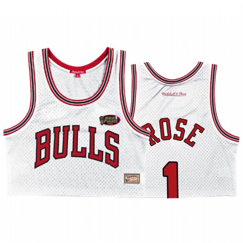 Derrick Rose Chicago Bulls Blanco 1996 NBA Finales y 1 Classics Clasics CAMISETAS - NBA Camisetas Retro Tienda - 2021-2 NBA Camiseta Para.