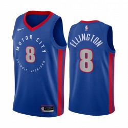Detroit Pistons Wayne Ellington & 8 Blue 2020-21 Ciudad CAMISETAS