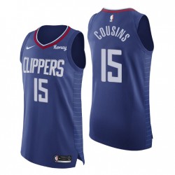 Icono de los Angeles Clippers Edición Auténtica Camiseta 15 y Demarcus Cousins ​​Azul