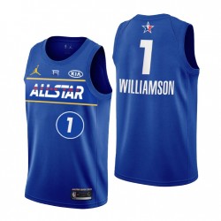 New Orleans Pelicans No. 1 Zion Williamson 2021 NBA All-Star Azul Camiseta