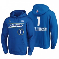 2021 Atlanta NBA All-Star Zion Williamson No. 1 Jersey Azul Hoodie