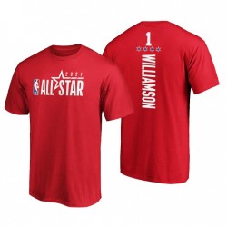 Nueva Orleans Pelicans & 1 Zion Williamson 2021 NBA All-Star Rojo Reserves T-Shirt